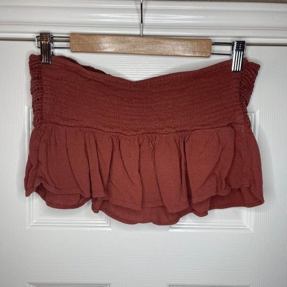 American Eagle Crochet Front Tie Lightweight Viscose Crop Top Women's Sz Medium - Picture 5 of 12